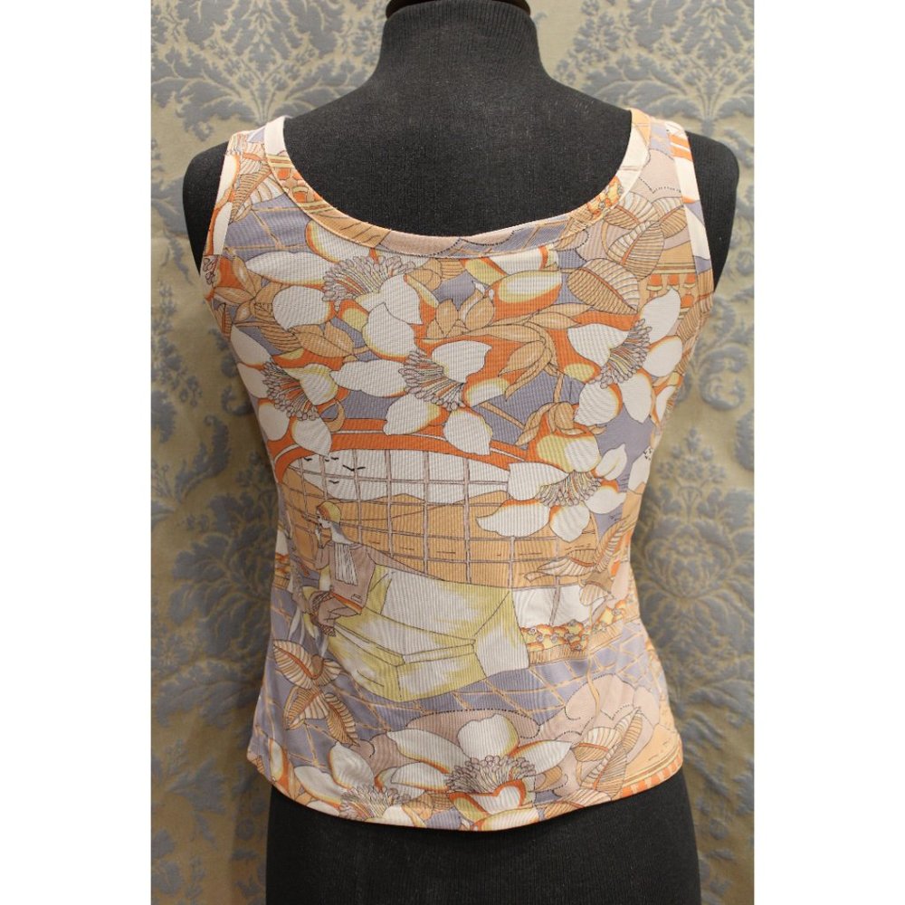 80's Vintage Pastel Art Deco Flappers Crop-Top - Picture 4 of 11